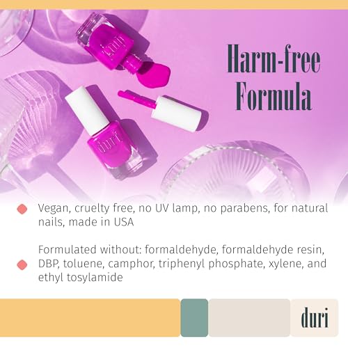 duri 791 Berry Margarita - Neon Purple Nail Polish, Semi Matte, Fast Drying, 0.45 Fl Oz