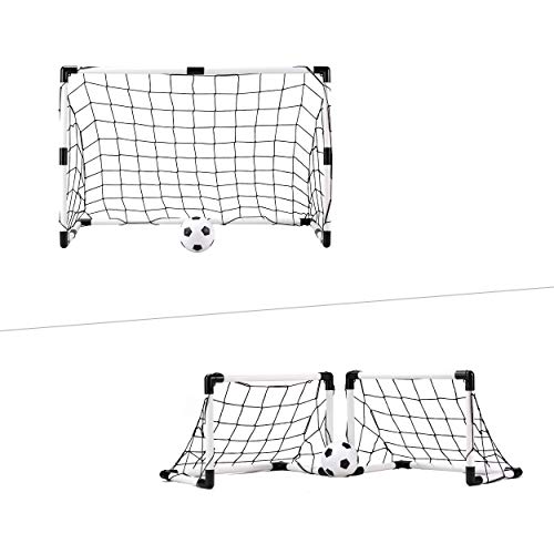 Sport Squad Mini 2-in-1 Dual Use Training Soccer Goal Net Set - Two 1.5' x 1' or One 3' x 2' - Training Soccer Goal - Easy Assembly and Compact Storage - Great for Kids