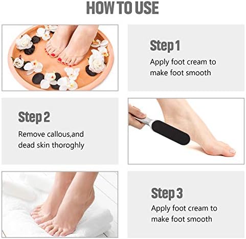 Mudder 2 Pieces Stainless Steel Pedicure Foot File Callus Remover Foot Scrubber Rasp with 20 Replaceable Coarse/Fine Double Side Reusable Pads for Care Cracked Skin Callus Remover Tool(Silver)