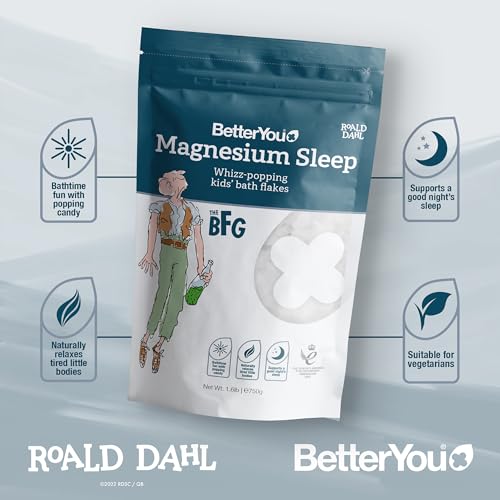 BetterYou Magnesium Sleep Kid’s Bath Flakes - Bath Salts with Popping Candy - Bath Soak with Natural Magnesium - Relaxing Lavender for Sleep - 1.6 lb