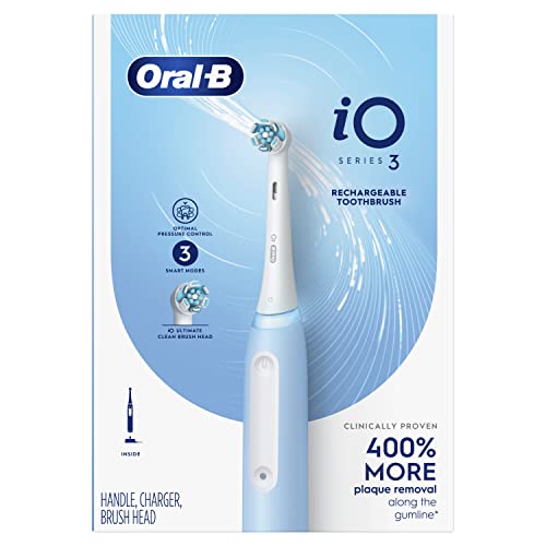 Oral-B iO3 Electric Toothbrush (1) with (1) Ultimate Clean Brush Head and (1) Charger, Blue