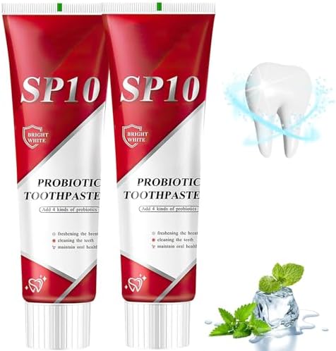 Sp10 Probiotic Toothpaste, Sp-10 Ultra Whitening Toothpaste, Fresh Breath Stain Removal, Deep Cleaning Care(2pcs)