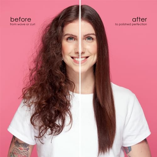 ANGENIL Flat Iron Hair Straightener and Curler 2 in 1, Titanium Dual Voltage Pink Hair Straightener, Anti-Scald Silicone Ionic Flat Iron with Heat Resistant Silicone Mat and Facial Cleansing Brushes