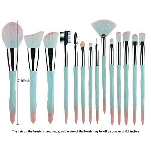 30Pcs Pink blue gradient makeup brush with makeup sponges makeup tools set makeup brush set natural synthetic eye shadow foundation make-up facial mixed powder blusher concealer eye makeup brush set