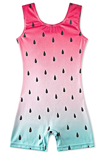 uideazone Girls Fruits Gymnastics Leotards Kids One-piece Ballet Dance Unitards Biketards Quick Dry Athletic Bodysuit