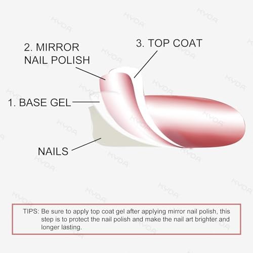 Ownest 12 Colors Mirror Nail Polish Set, Mirror Effect Long Lasting Gorgeous Glossy Manicure Nail Art Decoration, Brilliant Manicure Effect Nail Lacquers Kit-12pcs