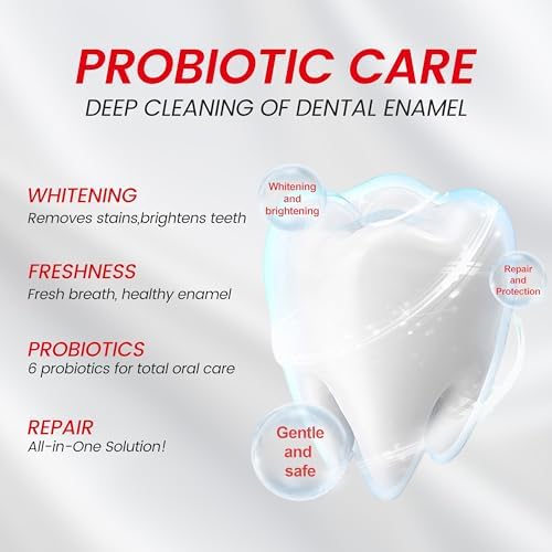 SP-6 Probiotic Whitening Toothpaste - Enhanced Formula with 6 Probiotics for Teeth Whitening and Gum Health - Enamel-Safe, Fluoride-Free, Fresh Mint Flavor, 4.6oz (2)