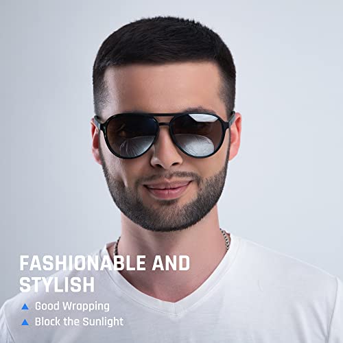 TOREGE Aviator Sunglasses Polarized Sunglasses for Men Women Sports Glasses Fishing Boating Beach Golf Driving TR75(Camouflage Green&Black&Coppery Lens C5)