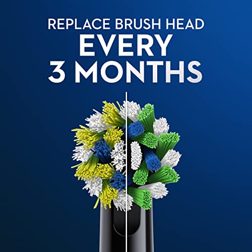Oral-B Cross Action Electric Toothbrush Replacement Brush Heads, Black, 3 Count (Pack of 1)