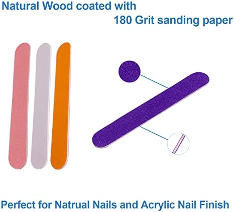 Mini Nail Files Bulk (400 Pcs), Double Sided Emery Board Nail File for Nature Nails, Manicure Tool Set Disposable Colorful Nail File for Home Salon Use Travel Size Men Women Kids Wood Board