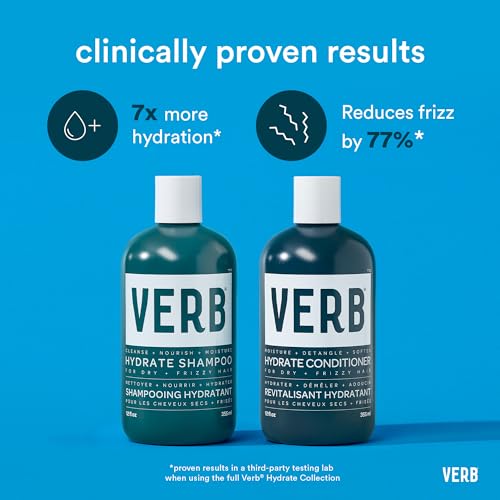 VERB Hydrate Shampoo - Cleanse Dry + Frizzy Hair - Smooth + Reduce Frizz - Amber + Warm Jasmine Scent