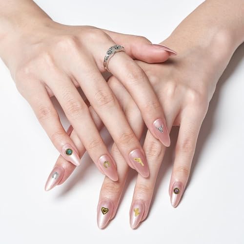 30 PCS Western Nail Charms - 3D Vintage Cowboy Cowgirl Nail Charms, Turquoise, Gold, Silver, Pink, Blue Retro Metal Gem Western Art Stickers Accessories for DIY