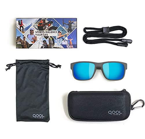 QOOL TIMES Living out your F11 HD Polarized Blue lens Casual sport Sunglasses Men Women Running