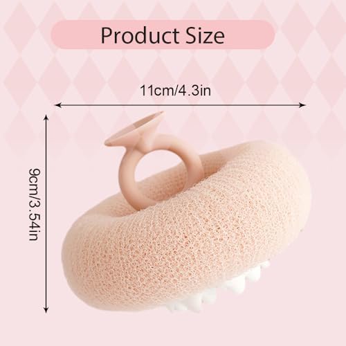 Super Soft Sunflower Bath Sponge – 2025 2-in-1 Exfoliator with Suction Cup for Shower & Bath (Pale Blue+Purple)