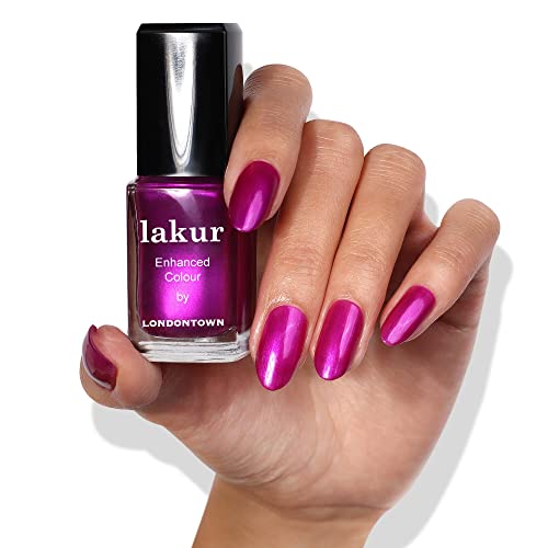 LONDONTOWN lakur Nail Polish - Chip-Resistant, Non-Toxic, Conditions & Hydrates Nails | Shimmery Grape Purple, Alexa, Let's Dance!, .40 fl oz