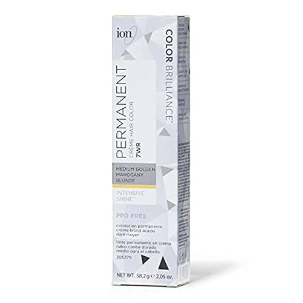 Ion Medium Golden Mahogany Blonde Permanent Creme Hair Color, 7Wr, Paraphenylenediamine Free, 100% Gray Coverage, Vegan And Crue