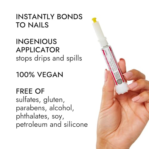 Beauty Secrets Drip & Clog Proof Nail Glue (1 Pack) Bundled with Zebra Cushion Nail File Medium Coarse 180/100 Grit by Beauty Secrets