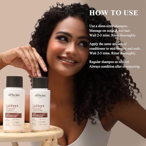 Caffeine Shampoo and Conditioner Set | Strengthens Hair & Supports Scalp Health | Biotin & Niacinamide for Thicker, Fuller Hair | Sulfate-Free for Oily Scalp & Thinning Hair | 10.7 oz Each