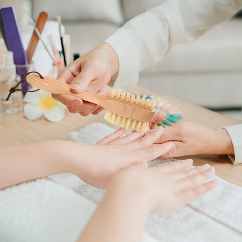 Takavu Nail Brush, Pure Boar Bristles, Natural Wood Handle, Nail Cleaning Brush for Scrubbing Fingernail Toenail Hand Feet, Dual Sided for Regular Manicure Nail Care Hygiene