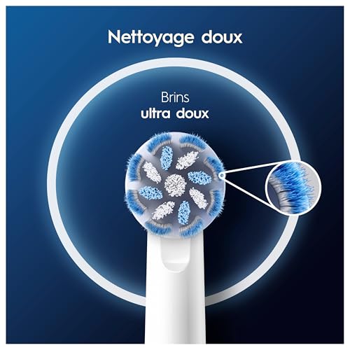 Oral-B Pro Sensitive Clean Electric Toothbrush Head, X-Shaped & Extra Soft Bristles for Gentle Brushing & Plaque Removal, Pack of 10 Toothbrush Heads, Suitable for Mailbox, White