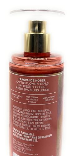 Bath and Body Works Cactus Blossom Fine Fragrance Mist 8 Fluid Ounce Body Spray Diamond Plate Decorative Bottle, Orange (2023 Limited Edition)
