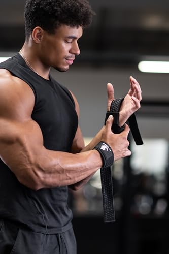 Fitgriff® Lifting Wrist Straps for Weightlifting, Gym, Deadlift, Workout (Made of Premium Cotton & Padded) - Men & Women (Standard, Army Green (Silicone-Grip))