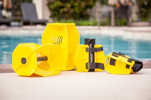 Aquastrength Hydro-Tone Total Body Pool Exercise System | Isokinetic Functional Water Weights | Build Muscle - Easy on Joints | Water Aerobics | Quick Start Guide (Black)