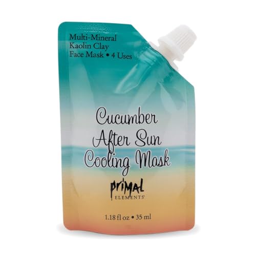 Primal Elements Face Mask, Clay Mud Facial Treatment, Multi-Use Package, 1.18 oz - Cucumber After Sun
