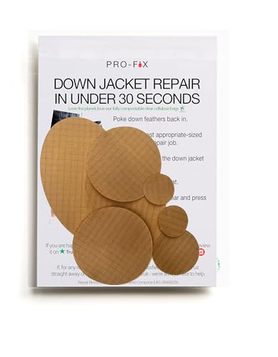 Pro-Fix Down Jacket Repair Patches Easy to Use, Pre-Cut, Self-Adhesive, Waterproof, Tear-Resistant Rip-Stop Nylon Fabric Patches for Jackets, Down Jacket Patches - Green Patches (Olive Green)