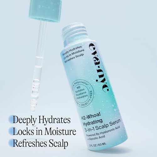 Eva NYC H2-Whoa Hydrating 3-in-1 Scalp Serum, Infused with Hyaluronic Acid and Glycolic Acid, 2.0 fl oz