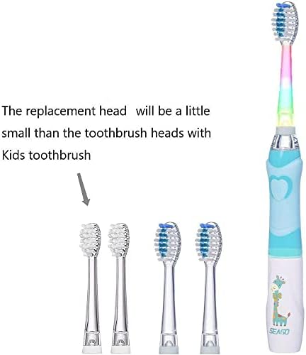 SEAGO Toothbrush Replacement Heads - SG977 SG513 - SEAGO Kids Toothbrushes Heads for Toddlers - Compatible with seago Electric Toothbrushes Kids (White, 8-Pack)