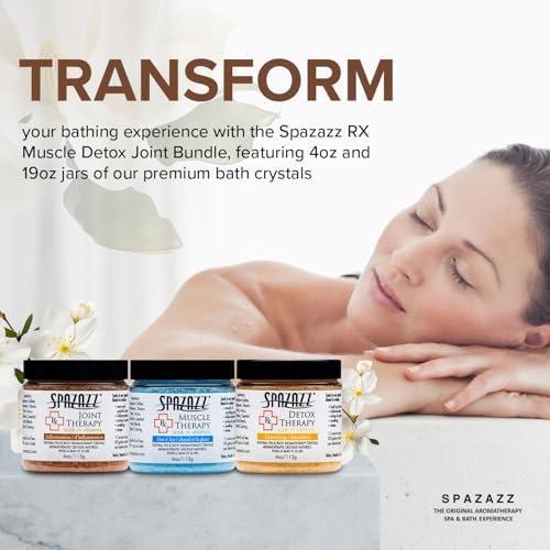 Spa & Hot Tub RX Therapy Muscle Detox Joint Bundle 3 Pack Gift Set - Spazazz Therapeutic Mineral Dead Sea Bath Salt Crystals Collection