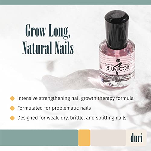 duri Rejuvacote 1 Nail Growth System - Maximum Strength | Nail Strengthener for Damaged Nails from Gel, Acrylic Manicure | Grow Long Natural Fingernails Fast - 0.45 fl. oz.
