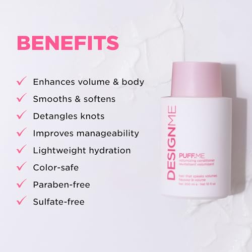 PUFF.ME Volumizing Conditioner by DESIGNME | Hydrating Conditioner with Sunflower Seed Oil for Hair Volume | Detangling Conditioner for Straight & Wavy Hair | Sulfate Free Conditioner