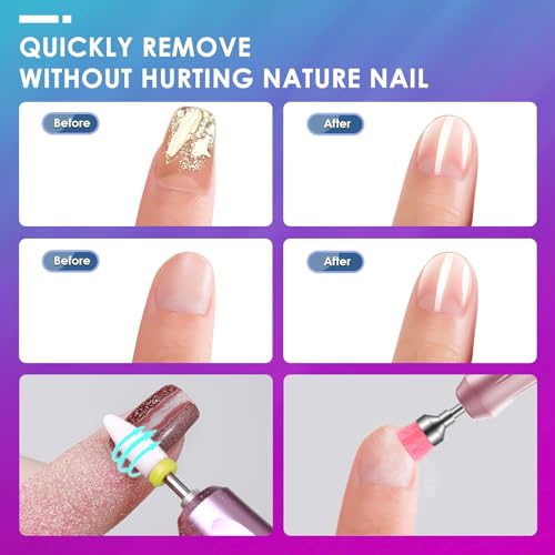 26PCS Nail Drill Bits Set with Holder Case, 3/32 inch Ceramic Safety Bits for Nail Drill, Diamond Cuticle Efile Nail Drill Bits, Remover Bits for Acrylic Gel Nail Tech Manicure Pedicure, Home Salon