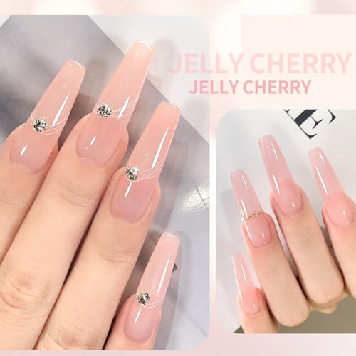 Beautpal Nude Gel Polish Set, 6pcs Jelly Gel Polish Nude Pink Neutral Color Translucent Gel Nail Kits for Salon Gel Manicure and Nail Art DIY at Home 8ml