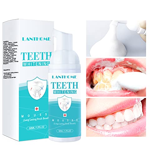 LANTHOME White Foam Teeth Whitening Products (3PCS) Easy to Use Teeth Whitener Foam for White Teeth-Tooth Whitening Mousse
