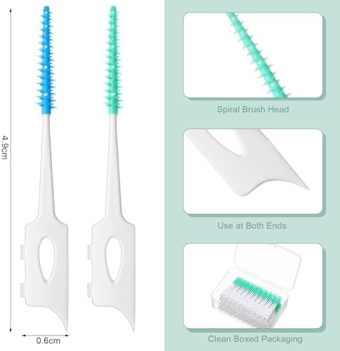 1200 Pcs Soft Interdental Brushes Disposable Dental Floss Picks with Case Picks Dental Braces Brush for Teeth Cleaning and Gum Health
