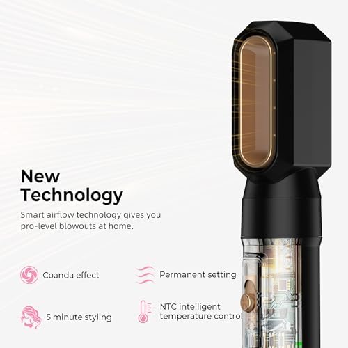 6 in 1 Blow Dryer Brush & Hot Air Brush, Negative Ion Hair Styler Set, 1000W Hot Air Styler for Auto Curling, Fast Drying, Straightening, Volumizing, Hair Styling Tools Gift for Women