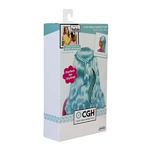 CGH Cute Girls Hairstyles! Wig - Turquoise Wavy Hair Style & Wear Wig