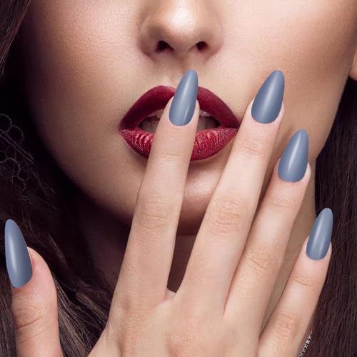 40 Sheets Elegant Solid Color Nail Polish Strips with Nail File Self-Adhesive Grey Purple Color Nail Strips Nail Stickers Full Nail Wraps for Women Nail Art