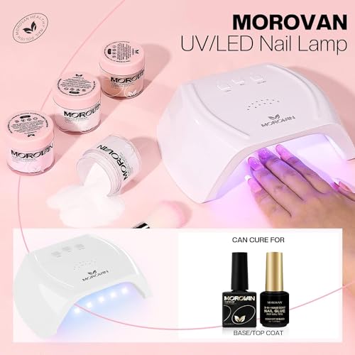 Morovan Acrylic Nail Kit with UV Lamp: Complete Beginner Starter Set with Glitter Acrylic Powder