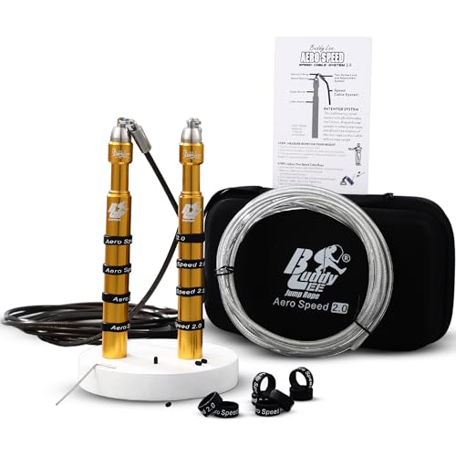 Buddy Lee Aero Speed Jump Rope 2.0 Upgraded Version with Sonic Rocket Speed Swivel Bearing | Tangle-Free & Adjustable Jump Rope for Men & Women - For Fitness, Double-Unders, and Cross-Training