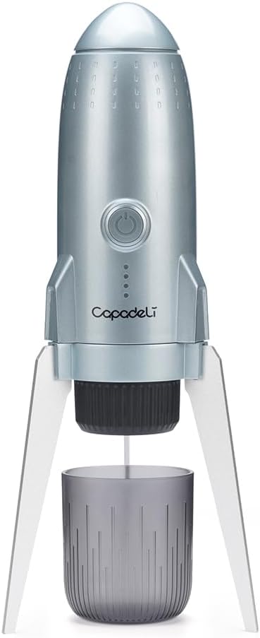 3 in 1 Portable Espresso Machine On the Go, Self-Heating Electric Espresso Maker, 19 Bar Mini Coffee Maker For Travel Camping and Hiking With Ground Coffee & NES PRESSO/DolceGusto Pod, Space Grey