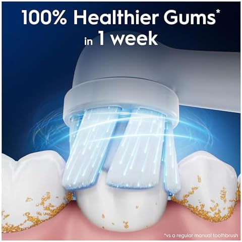 Oral-B iO Gentle Care Electric Toothbrush Head, Twisted & Angled Bristles for Deeper Plaque Removal, Pack of 4 Toothbrush Heads, Suitable for Mailbox, White