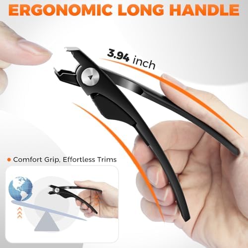 Straight Nail Clippers for Men, Ergonomic 18mm Large Toenail Clippers for Thick Nails for Seniors with Wide Jaw, Long Handled Nail Cutter Edgy Toe Nail Clipper for Adult with File, Gift for Men