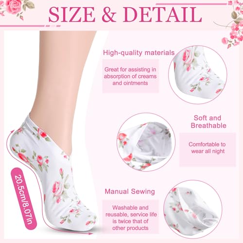 12 Pairs Moisturizing Socks Overnight for Dry Feet Spa Lotion Sleeping Socks Cosmetic Moisturizing Dry Feet Healing Care for Cracked Skin Women Men