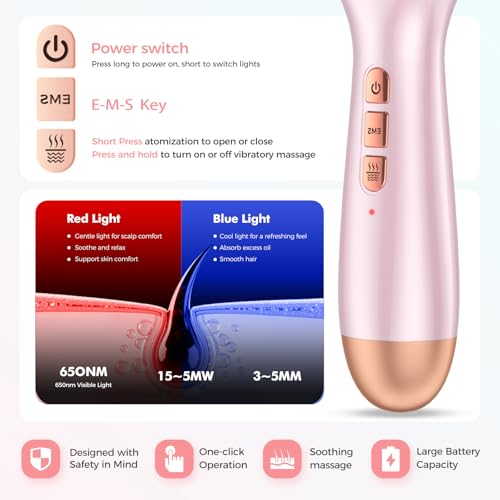 2025 New Upgraded Rechargeable 3-in-1 Scalp Massager Nano Mist Hair Oil Applicator Brush with Cooling Vibration & Hydrating Design | Effortless Detangling, Soothing Relaxation for All Hair Types