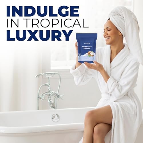 Aromasong Dead Sea Salt - Fine Grain Spa Bath Salt Coconut Scent 14 Oz – 100% Pure & Natural - Soak for Women & Men