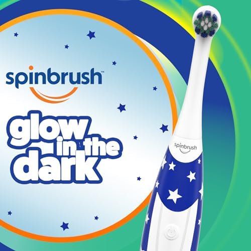Spinbrush Kids Electric Toothbrush, Glow in The Dark, Battery-Powered